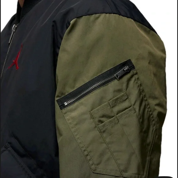 Nike Jordan Renegade Bomber Jacket Off Noir Olive HQ2664-045 Men's Size MED NWT! - Picture 7 of 7